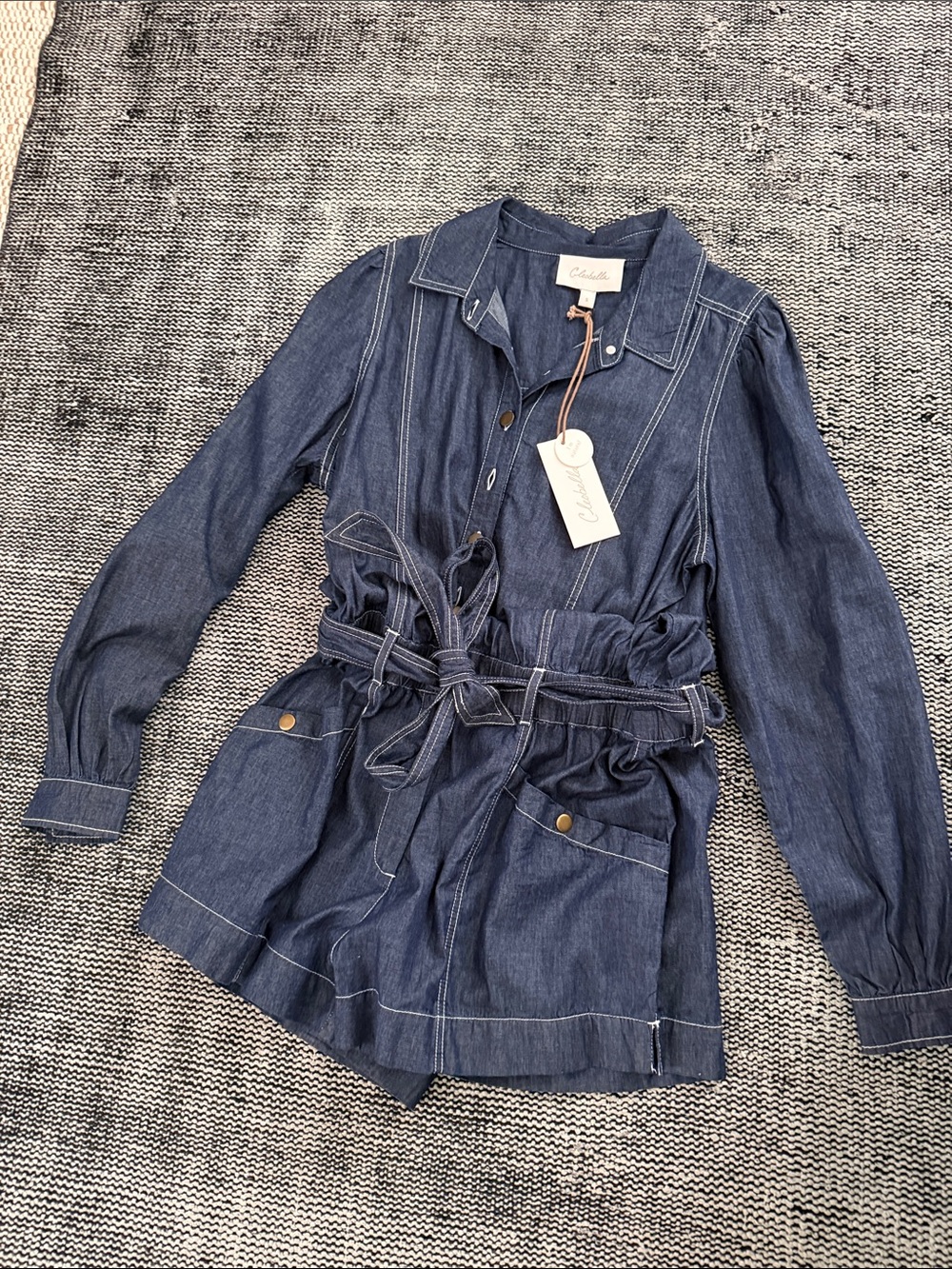 Cleobella Indigo Denim Button-Front Shirt Jacket